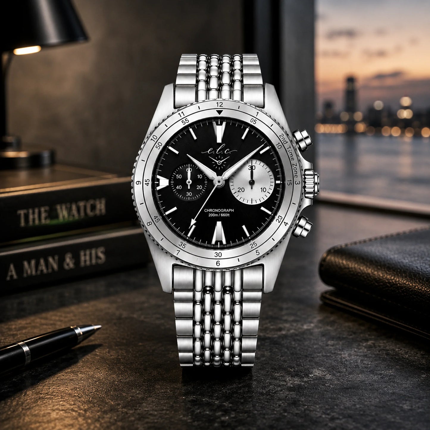 Riviera Chronograph – Panda Black Pearl 40mm