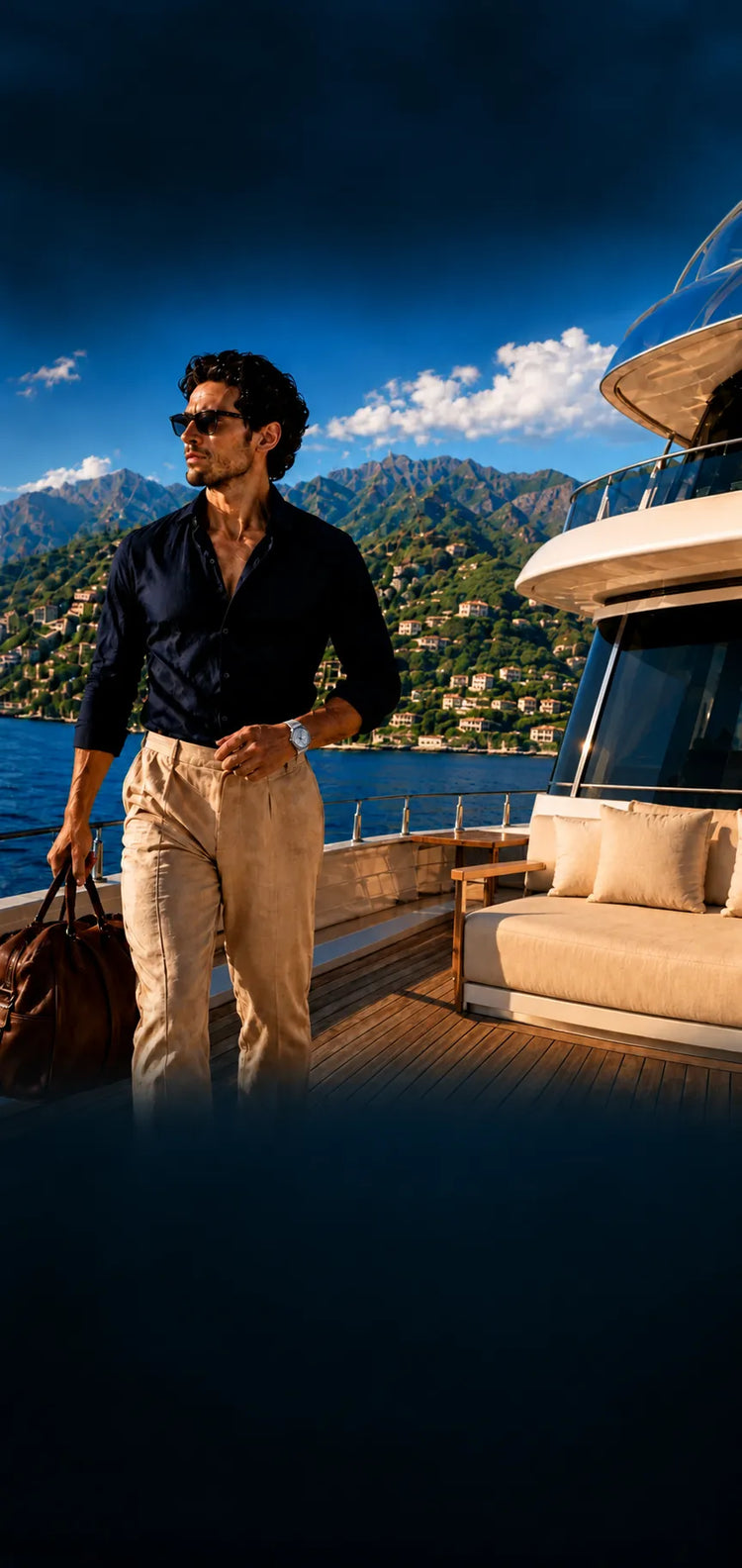 elc man yacht deck silver watch mobile