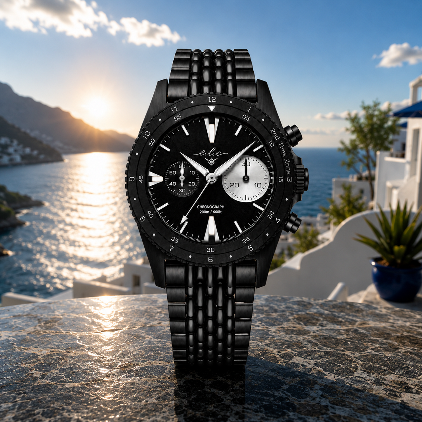 Riviera Chronograph – Black Silver Pearl - 40MM