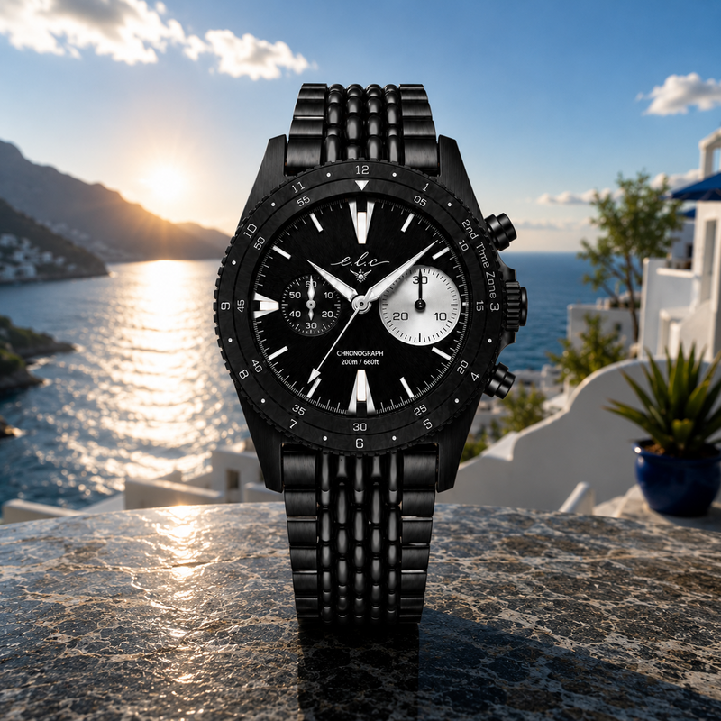 Riviera Chronograph – Black Silver Pearl 40mm