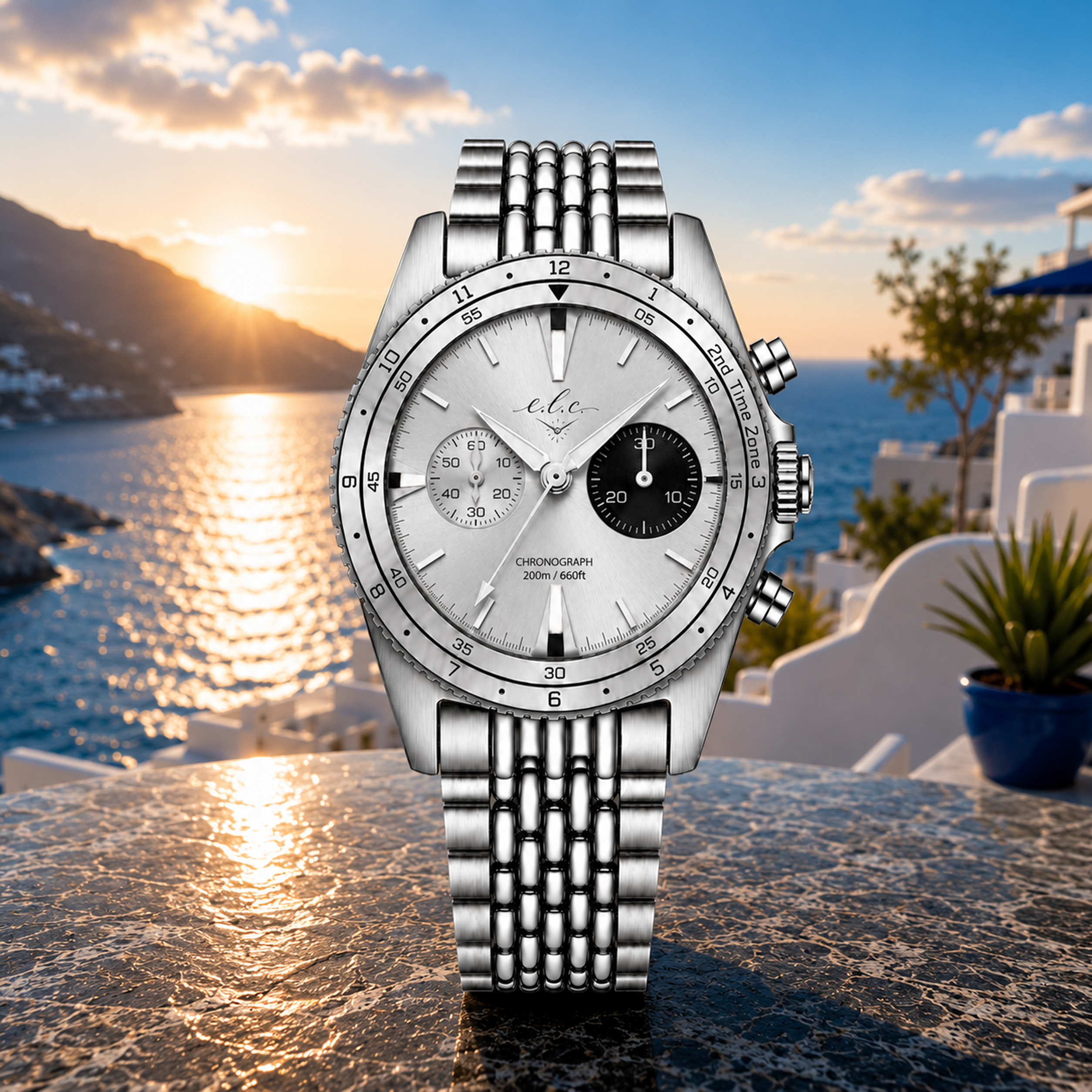 Riviera Chronograph – Silver Black Pearl - 40MM