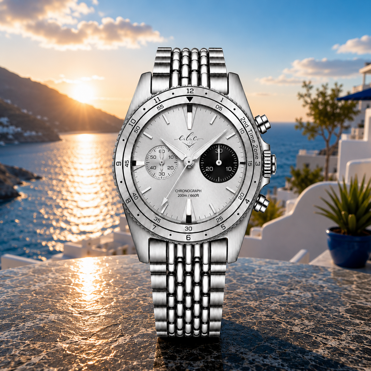 Riviera Chronograph – Silver Black Pearl - 40MM