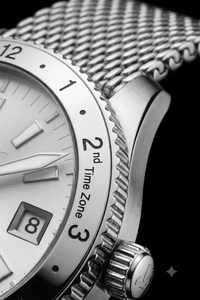 E.L.C. Riviera Signature 12-hour rotating bezel for tracking a second time zone