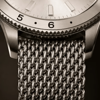 E.L.C. Riviera Signature stainless steel mesh watch bracelet with lightweight adjustable design