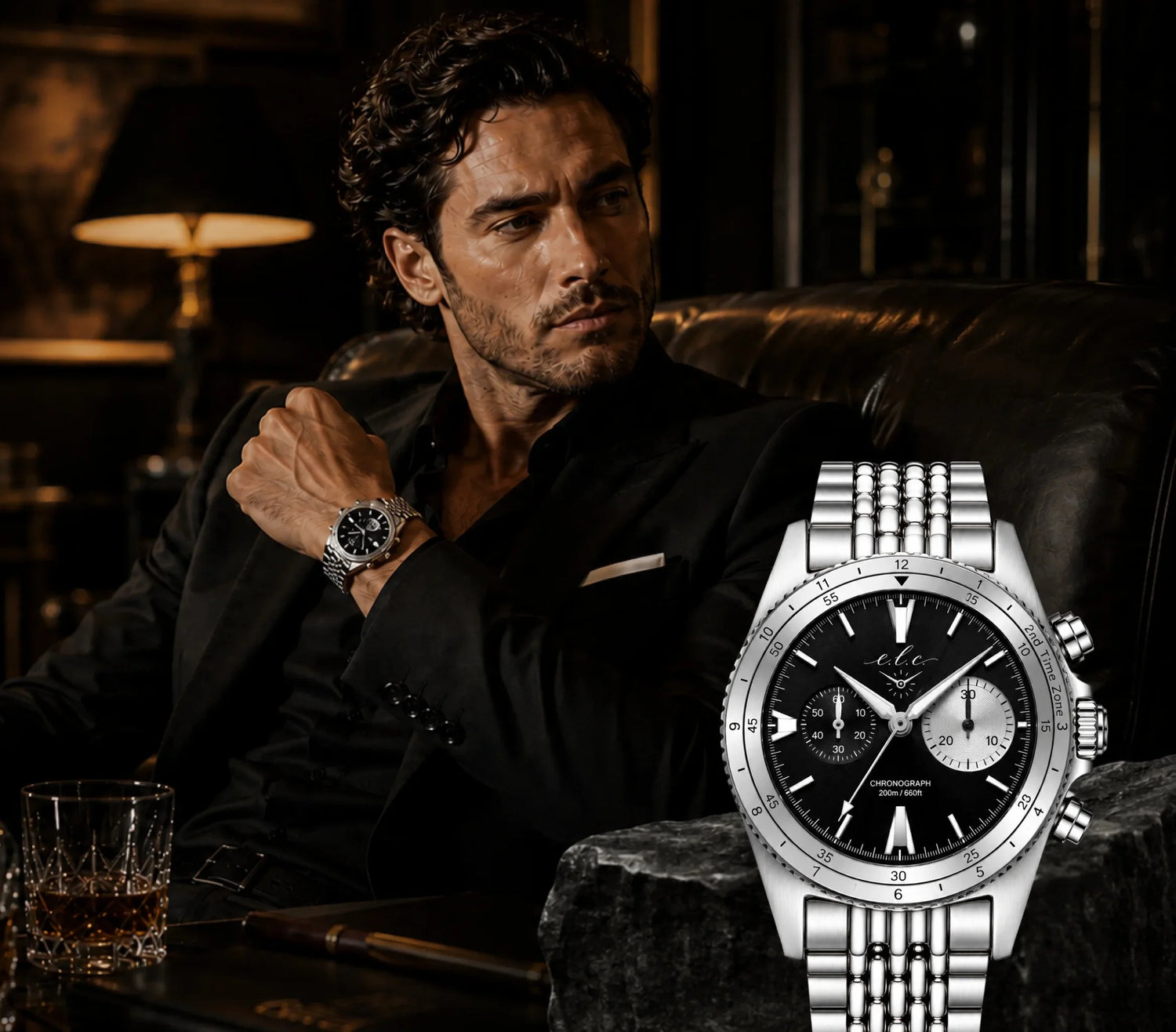 E.L.C. Watches founder wearing a luxury chronograph watch