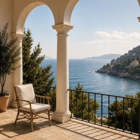 Scenic French Riviera coastal view representing the E.L.C. Watches lifestyle