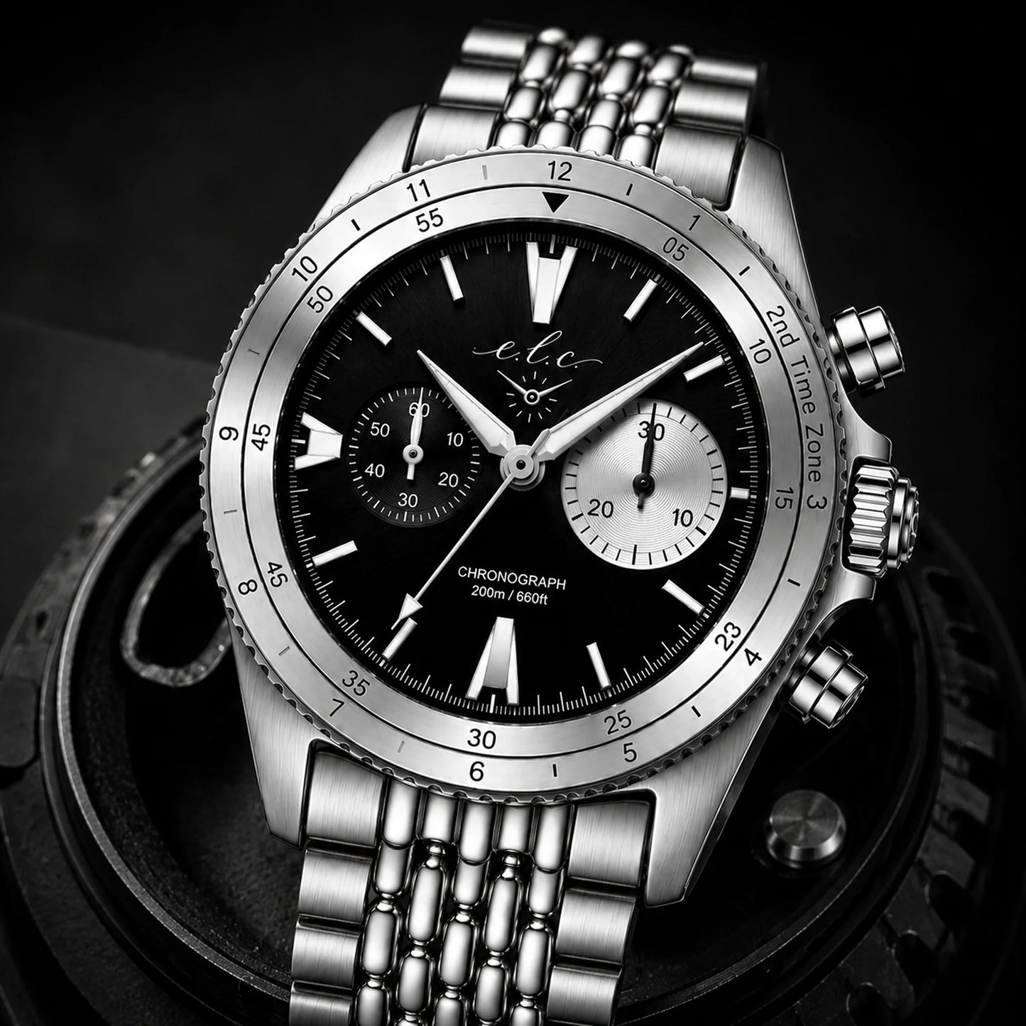 Riviera Chronograph – Panda Black Pearl 40mm