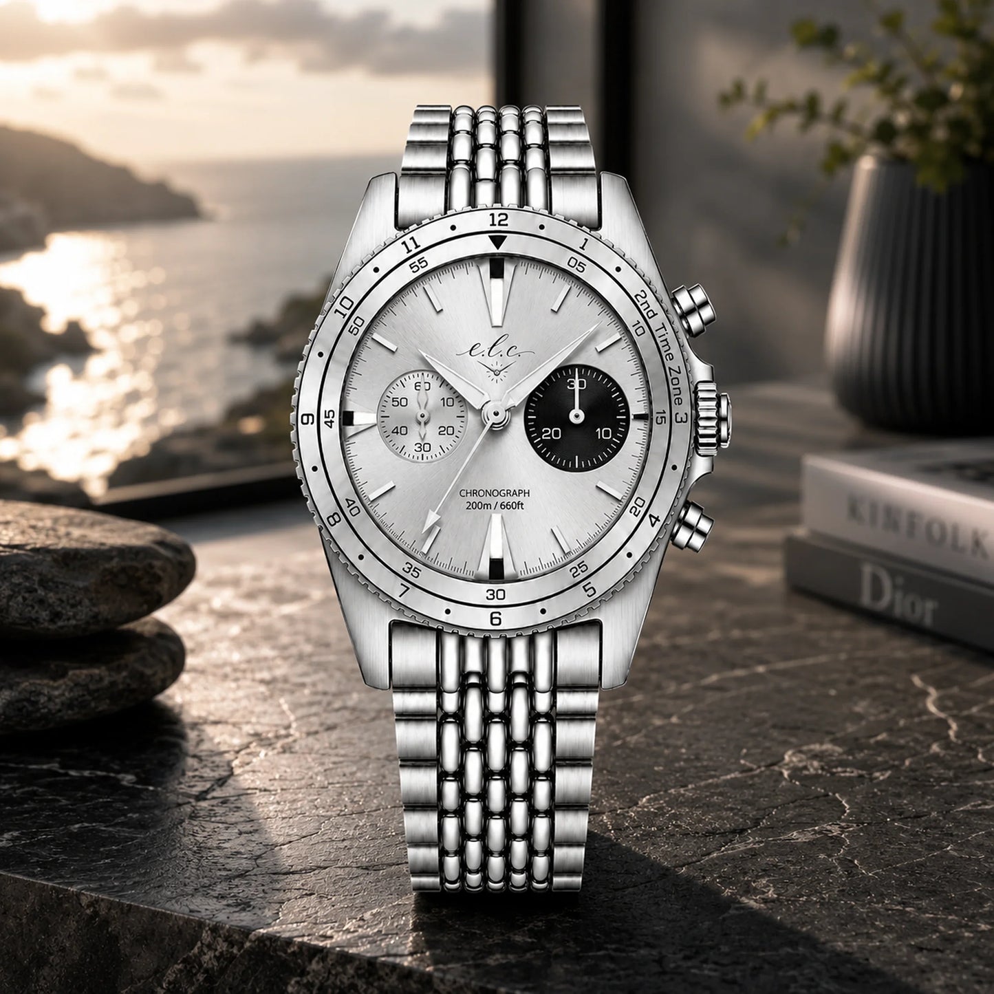 Riviera Chronograph – Panda Black Pearl 40mm